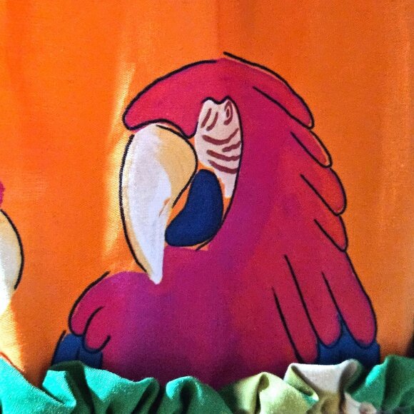 Farm Rio Foliage Cotton Tiered Minidress Ruffled Straps Vibrant Floral Print XS - Picture 9 of 16